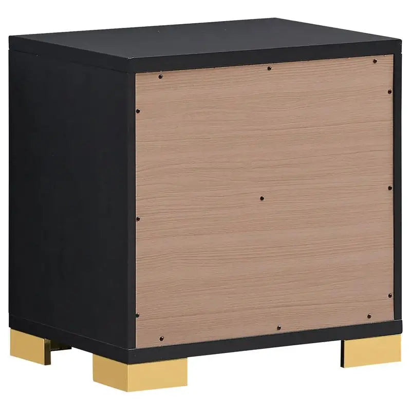 4-Piece LED Twin Bedroom Set in Black with Medial Storage