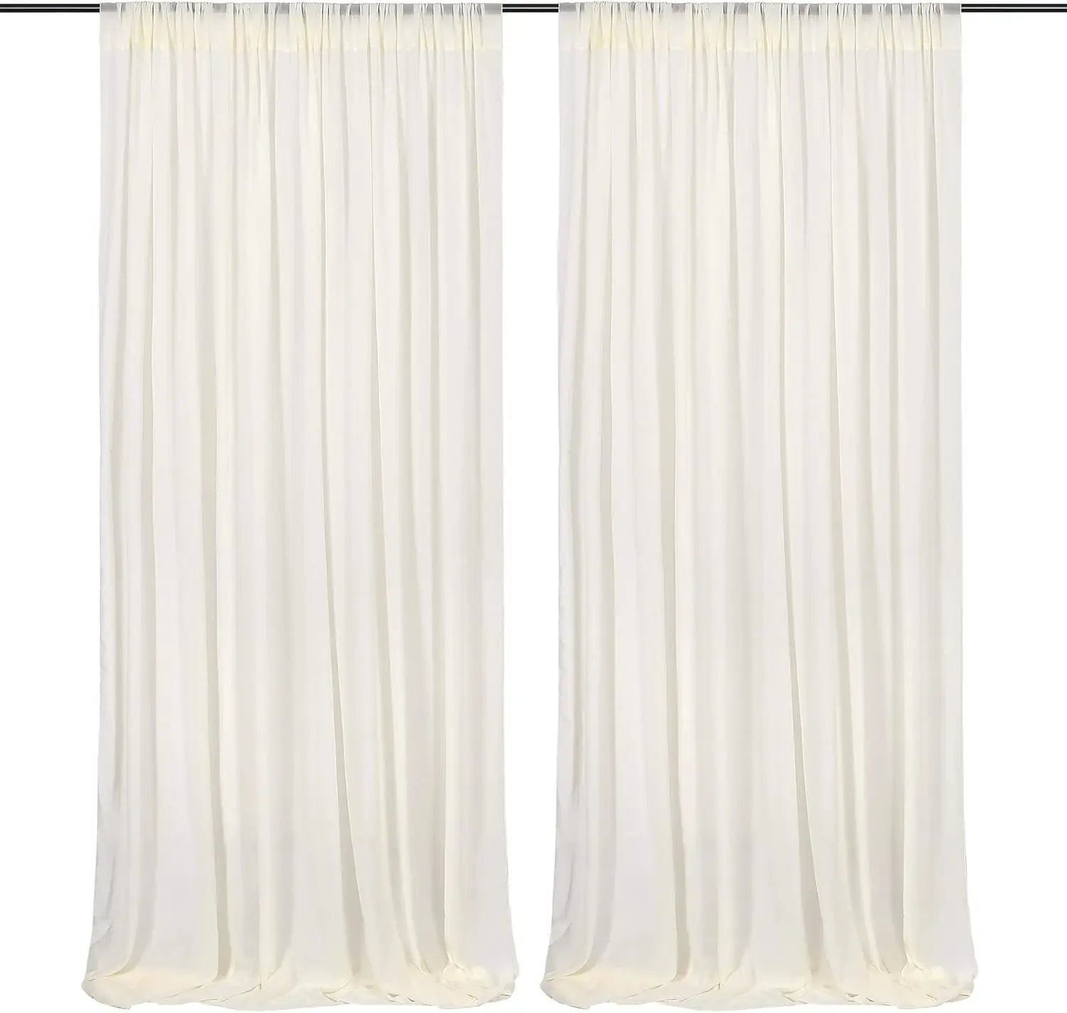 Chiffon Backdrop Curtain Ivory 5ft x 8ft 12 Pieces: Cream Chiffon Curtains Beige Sheer Curtain Backdrop Wedding 60ft x 8ft
