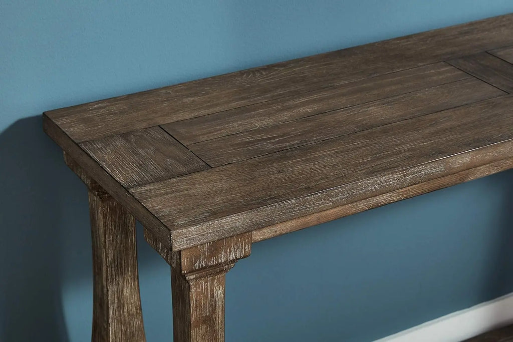 Vintage Sofa Console Table, Weathered Gray