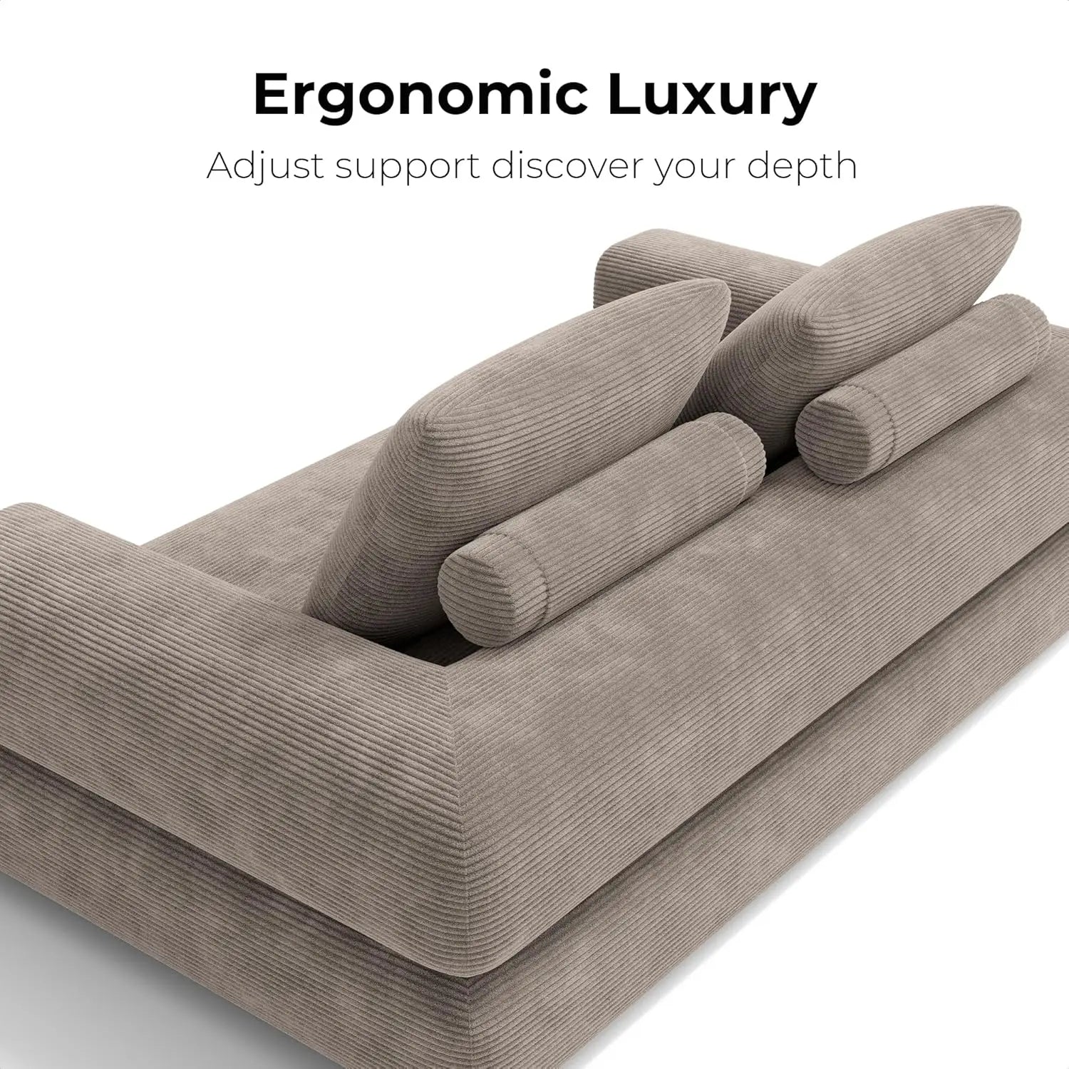 Convertible Sleeper Sofa Bed Floor Sofa 3-in-1 No Assembly, Foldable Mattress with Corduroy Upholstery Green, Dark Grey