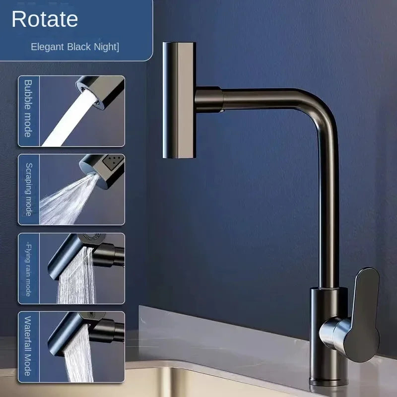 Kitchen Faucet, Rain Waterfall, Vegetable Washing Basin, Sink, Household Sink, Hot and Cold- Two in One, Pressurized Rotating