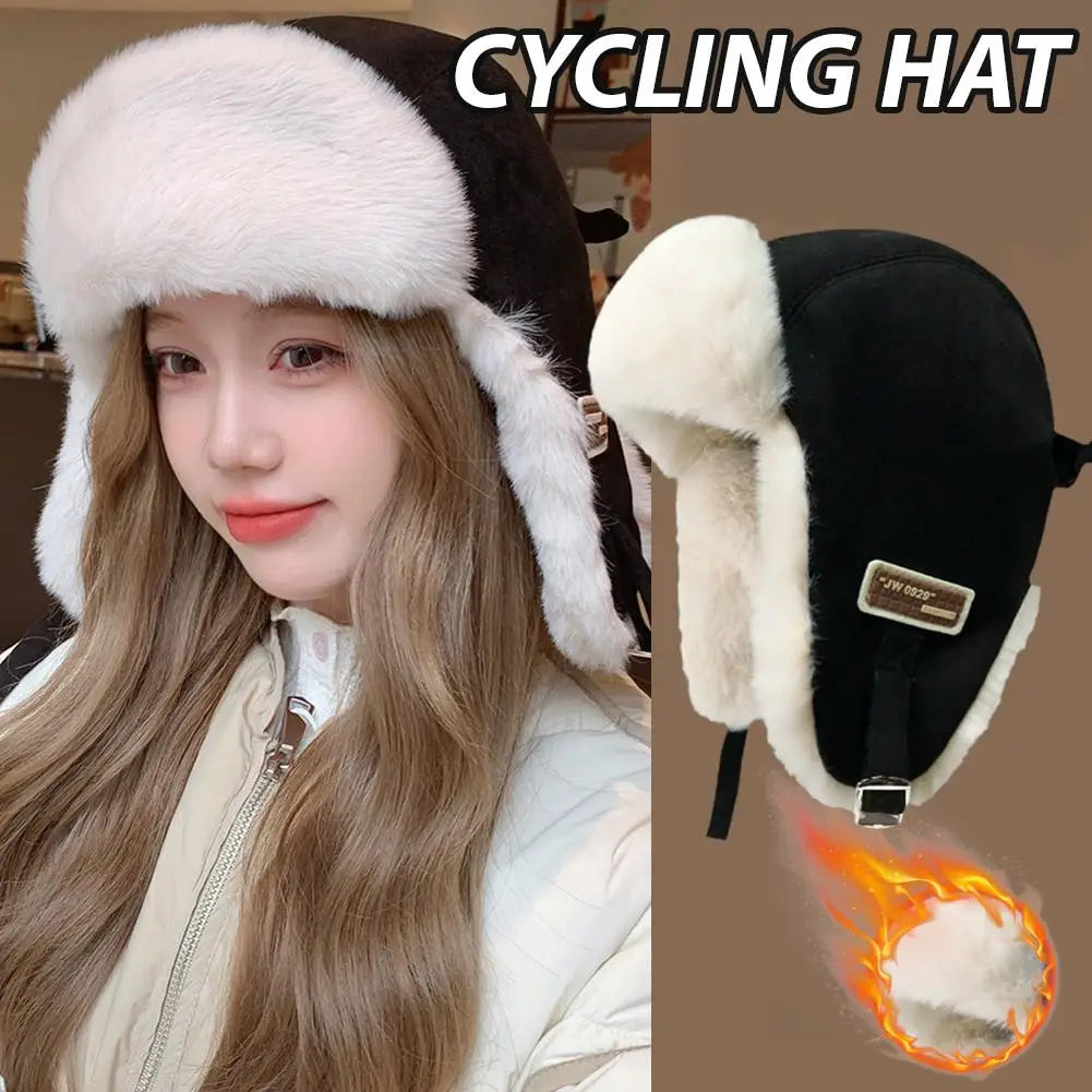 Thick Warm Russian Ushanka Fur Hat Fashion Male/ Female Winter Hat Black Grey Earflap Ski Russian Cap Bomber Hat Gifts