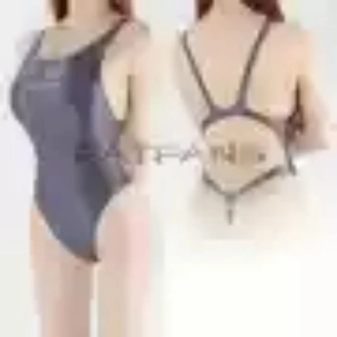 FATFANS  One Piece Leotard Women's Oil Glossy High Fork T-String Bodysuit Solid Color Dead Pool Water Day Sexy Tight Swimsuit