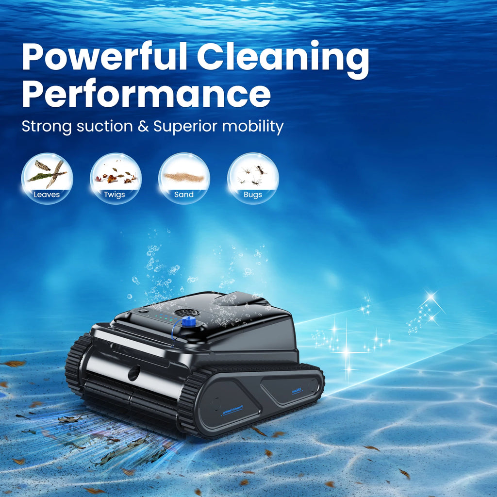 2026 Upgraded Y50S Robot Swimming Pool Cleaner 130Mins Runtime Self-Parking Powerful Cordless Floor Wall Auto Cleaning