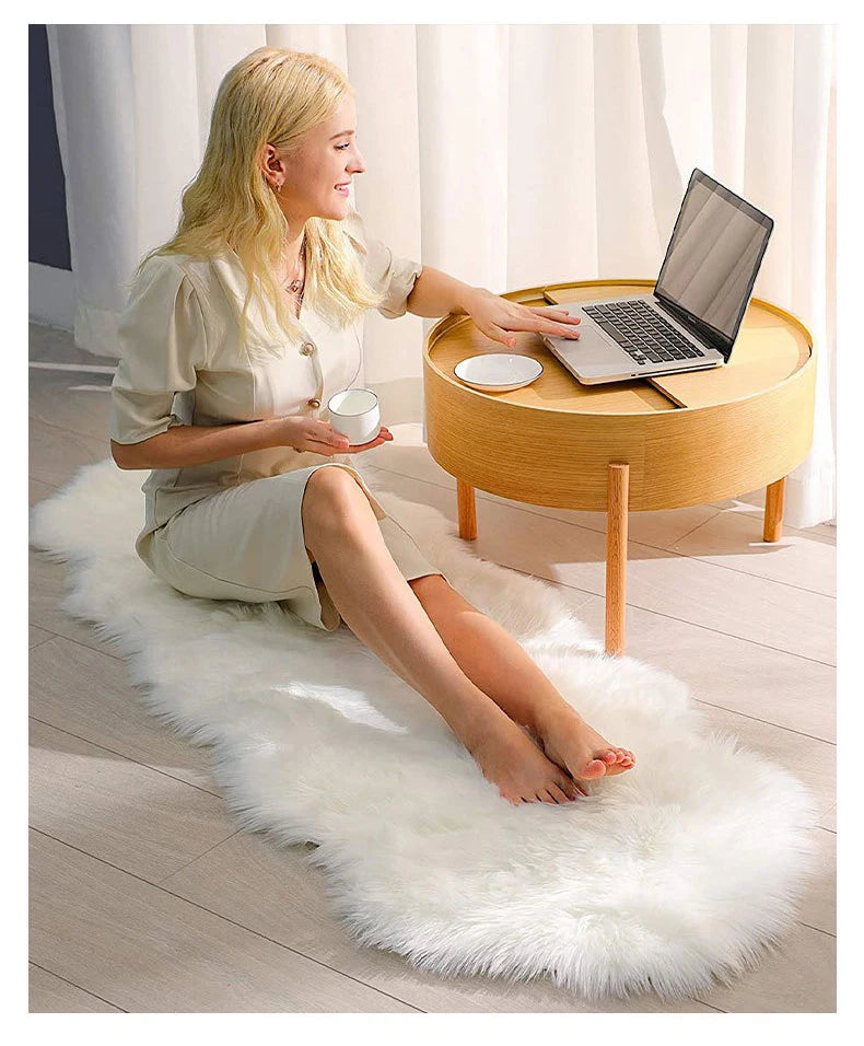 Imitation Sheepskin Carpet Fluffy Plush Rugs Luxury Fur Bedroom Bedside Carpet Living Room Sofa Area Rug Faux Wool Carpet