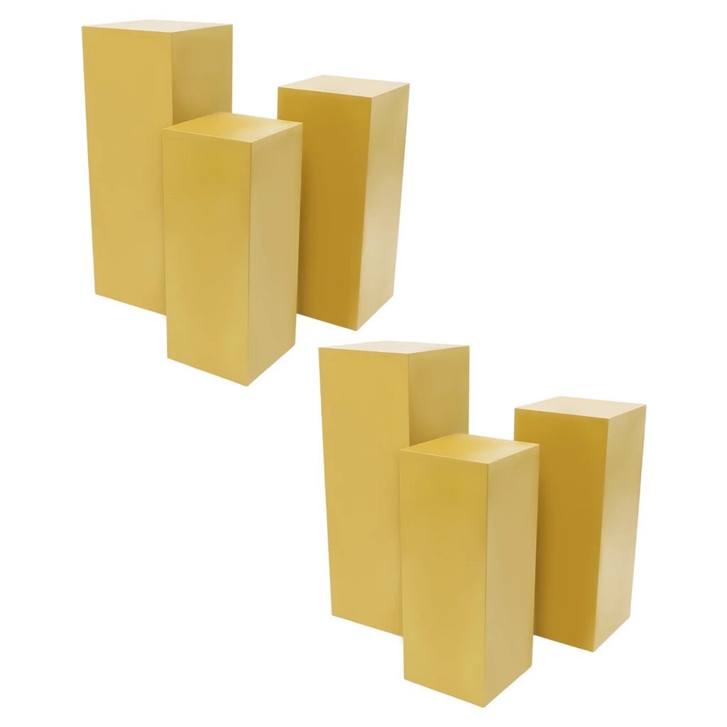 6PCS Gold Display Pedestal Stand, Metal Display Pedestal Stands, Display Pillars for Birthday Party /Wedding, Celebrations