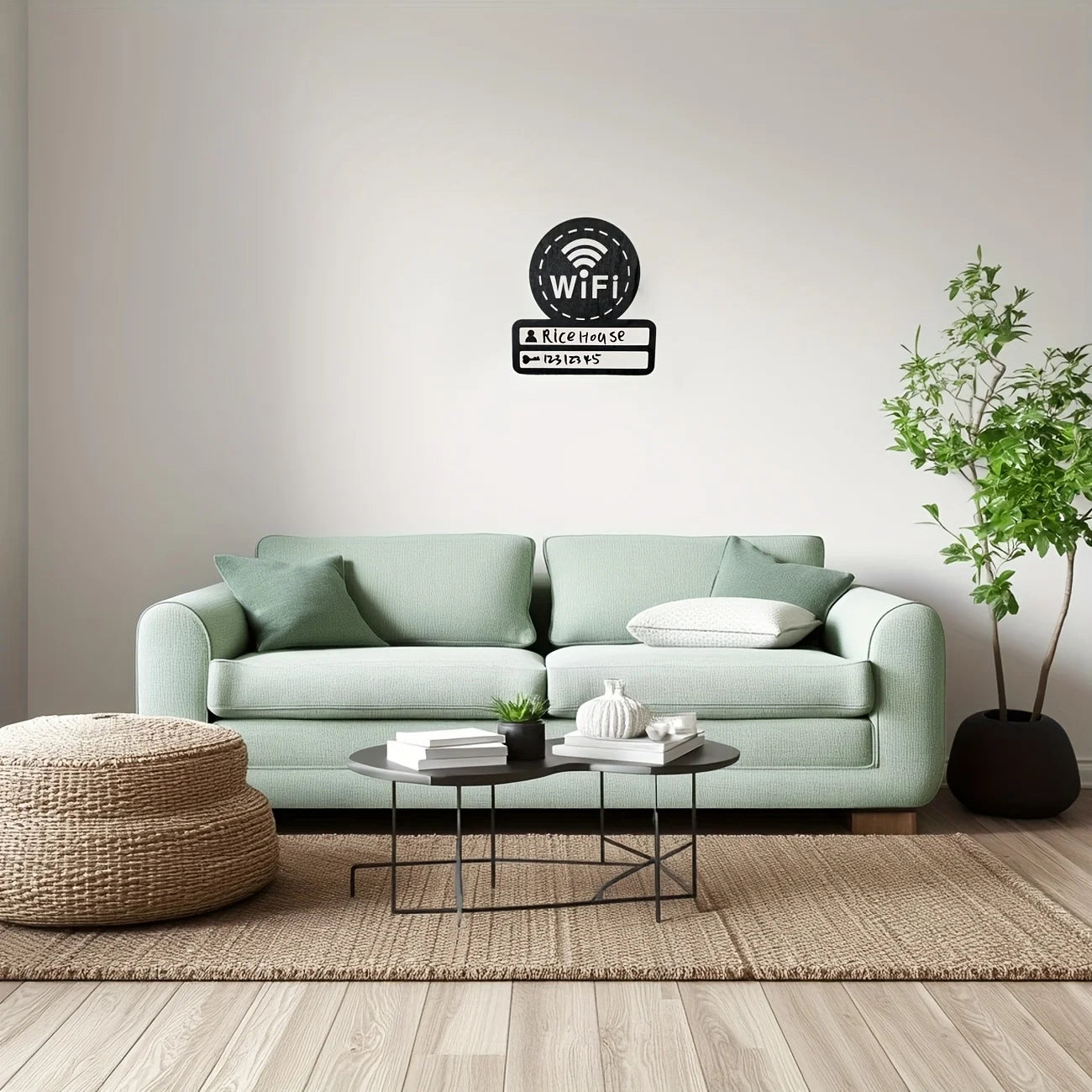 1pc Wooden WiFi Password Sign, Wall Hanging Wireless Network Indicator