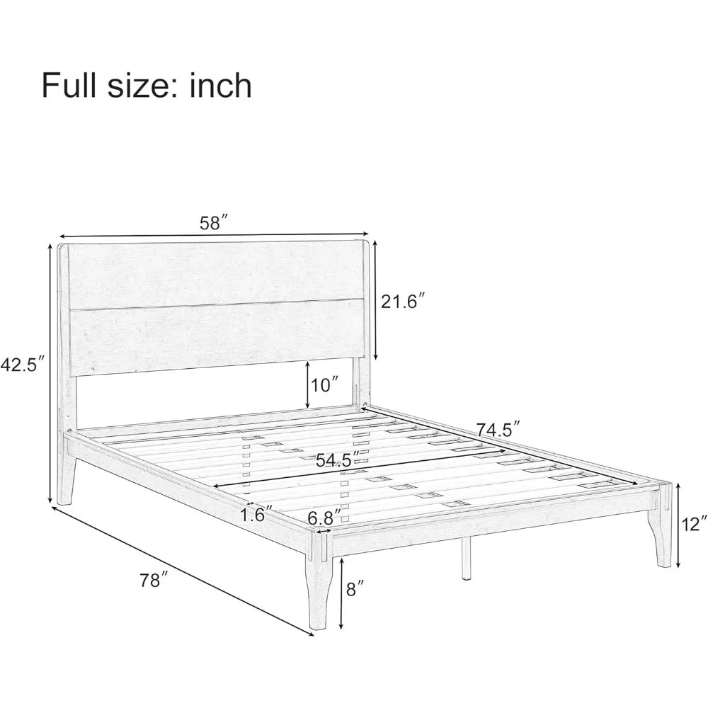 Full Size Bamboo Platform Bed