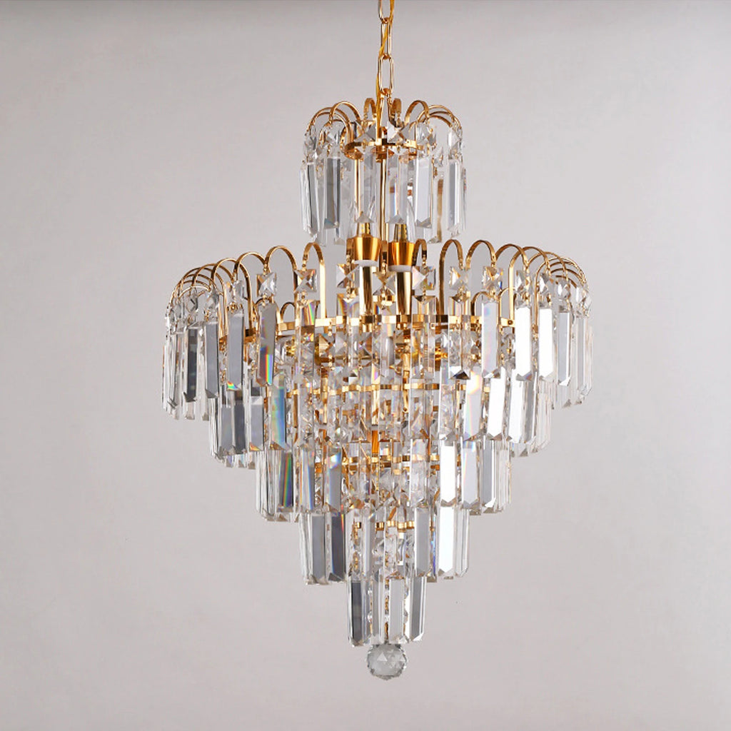Elegant Crystal Modern Droplet Ceiling Lamp Pendant Lighting Fixture/ Waterfall Hanging Chandelier