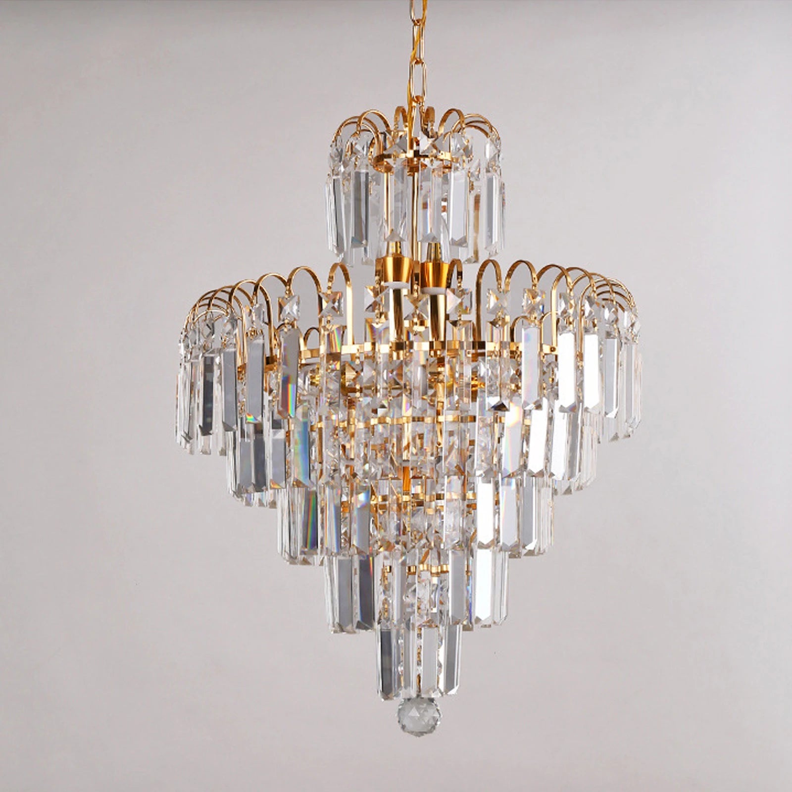 Elegant Crystal Modern Droplet Ceiling Lamp Pendant Lighting Fixture/ Waterfall Hanging Chandelier