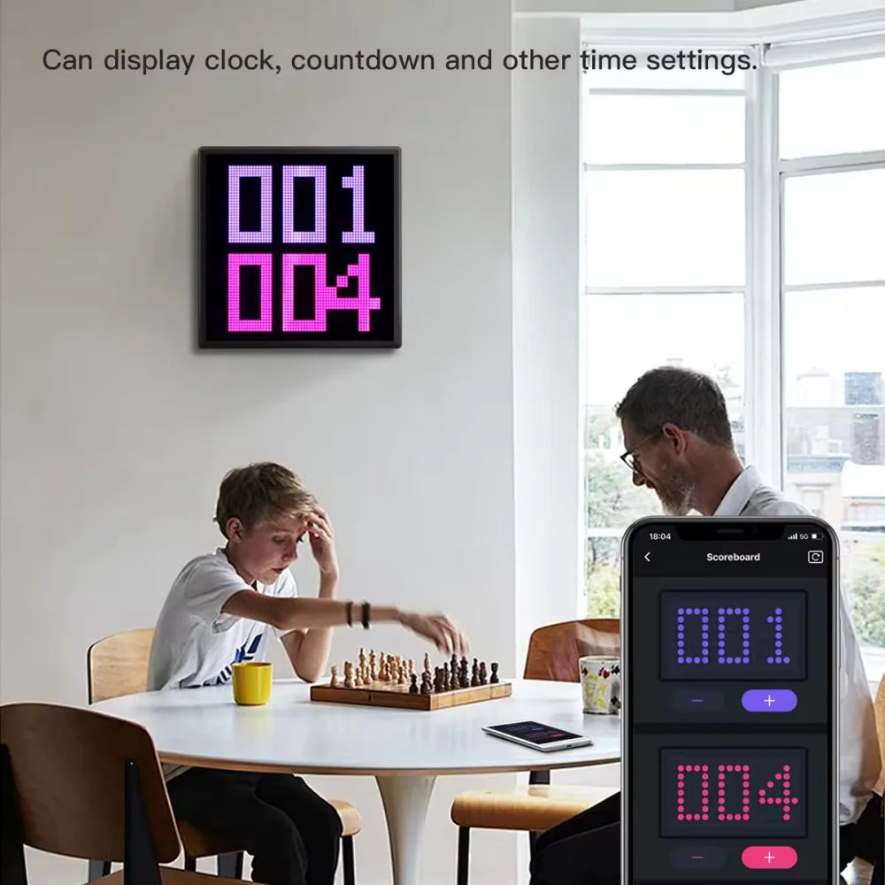  Programmable LED Pixel Display Screen APP Control RGB Custom Text Animation Pixel Art Light Sign For Game Room/ Bar /Desk Decor