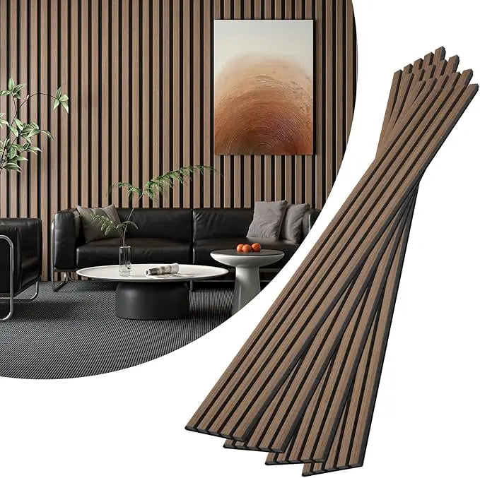 4-Piece Wood Slat Acoustic Panels for Stylish Decor - 94.5" x 7.87" Wood Wall Panels, 3D Wood Slat Wall Panel