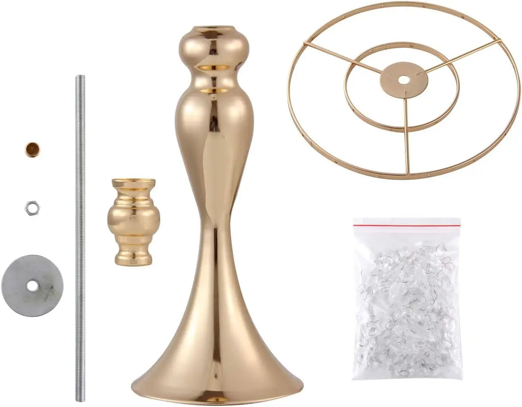 8 Pcs Gold Metal Flower Stands with Crystal Beads Wedding Centerpieces for Tables Party/ Centerpiece Vases /Celebration Home Decor