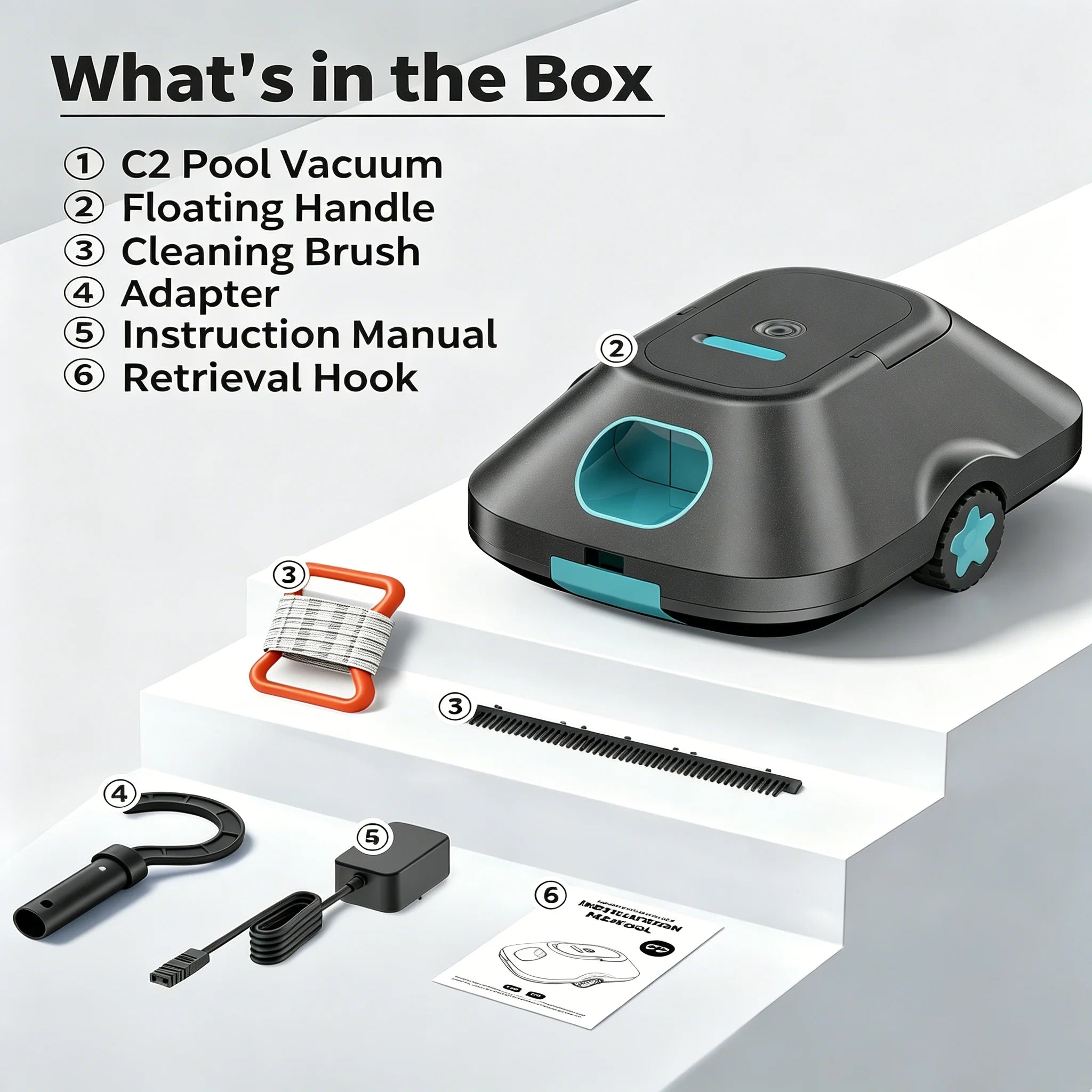 2026 Upgraded Robotic Pool Cleaner/ 210 Mins Runtime/ Smart Path Planning/Auto-Parking Automatic Pool Vacuum for Above Ground/ Inground Pools, 2200 Sq .Ft Coverage