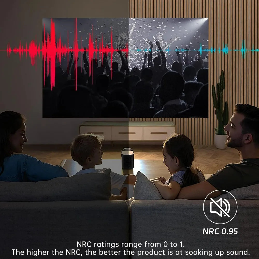 Set of 4 Walnut 94.5 x 11 cm Acoustic 3D Wall Panels for Home and Office Decor