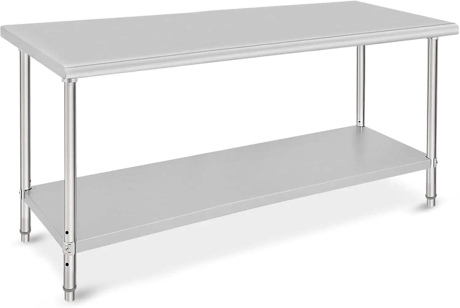 Commercial Grade 72 x 30 Stainless Steel Prep Table with Adjustable Shelf and Wheels