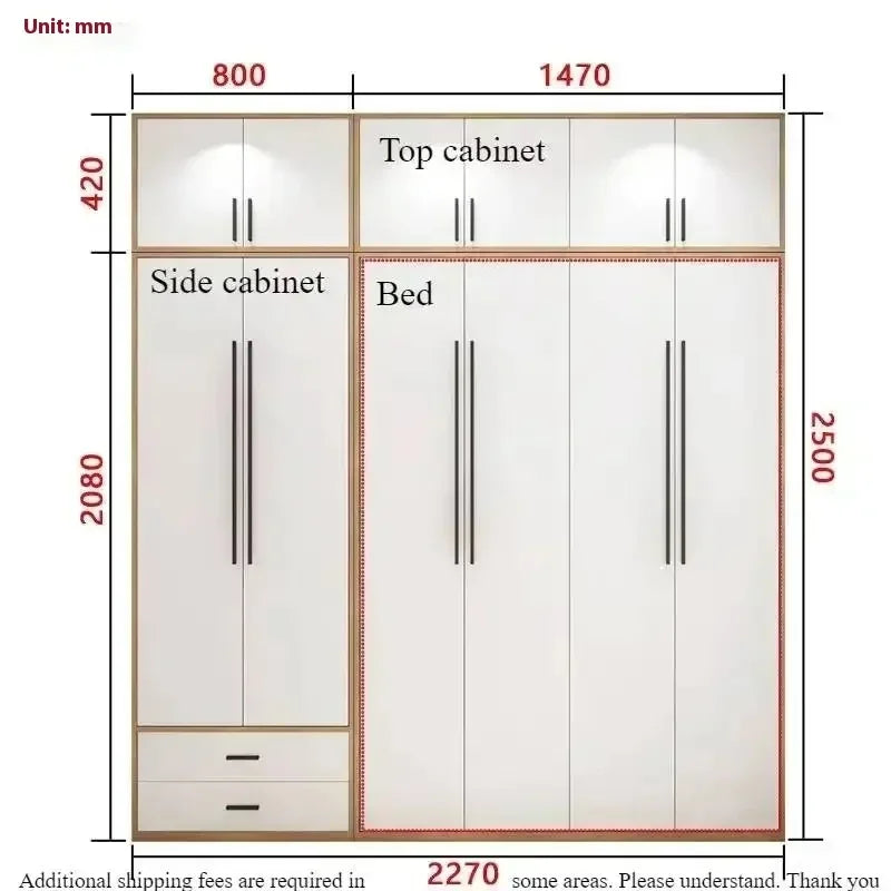 Full Murphy Bed with Closet Organizer with Drawers Full Size Bed Space-Saving Sleeping Arrangement for Multipurpose Room