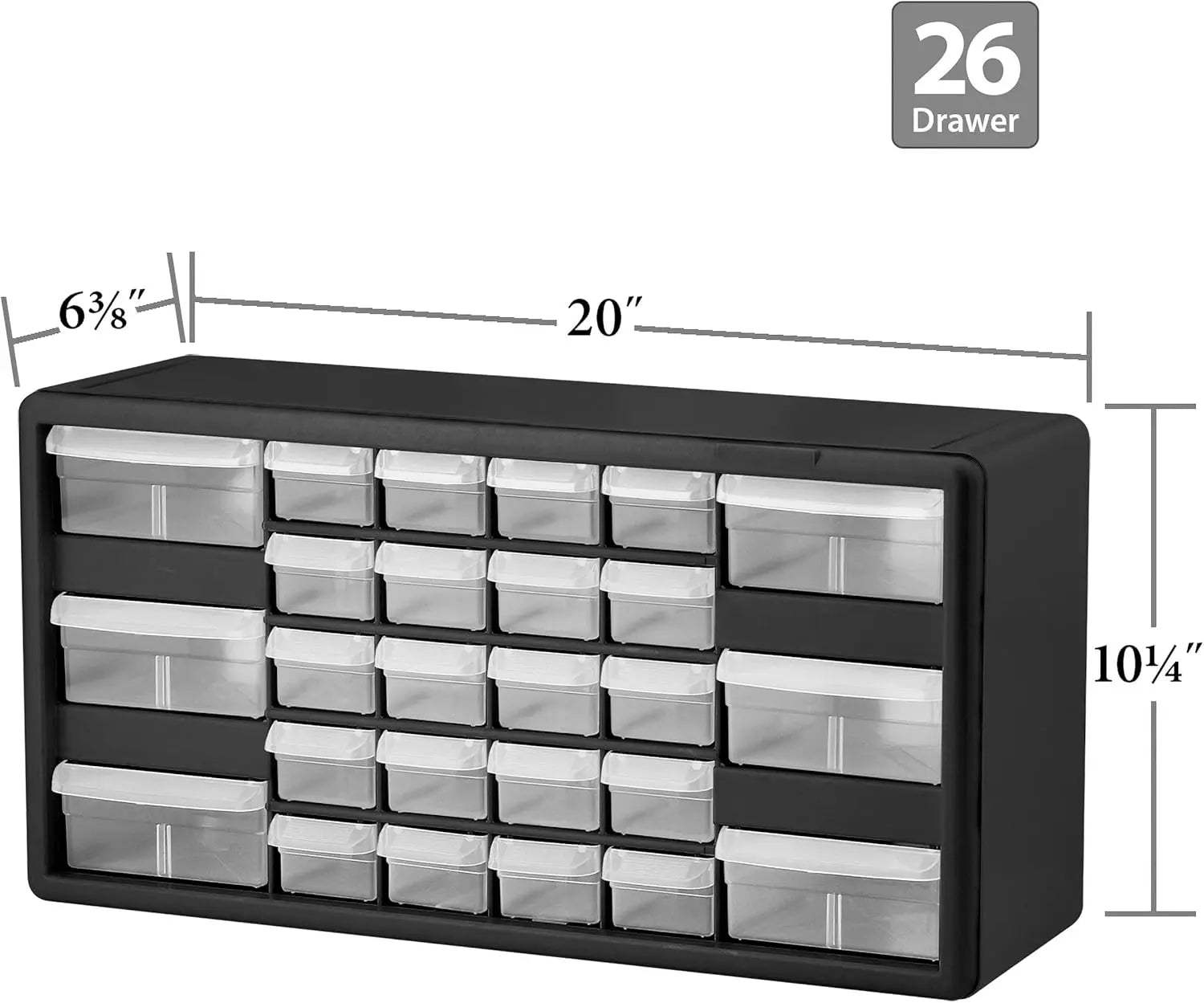 26-Drawer Plastic Drawer Storage Cabinet for Garage Organization, Bead Organizer, Lego Storage, Teacher Toolbox