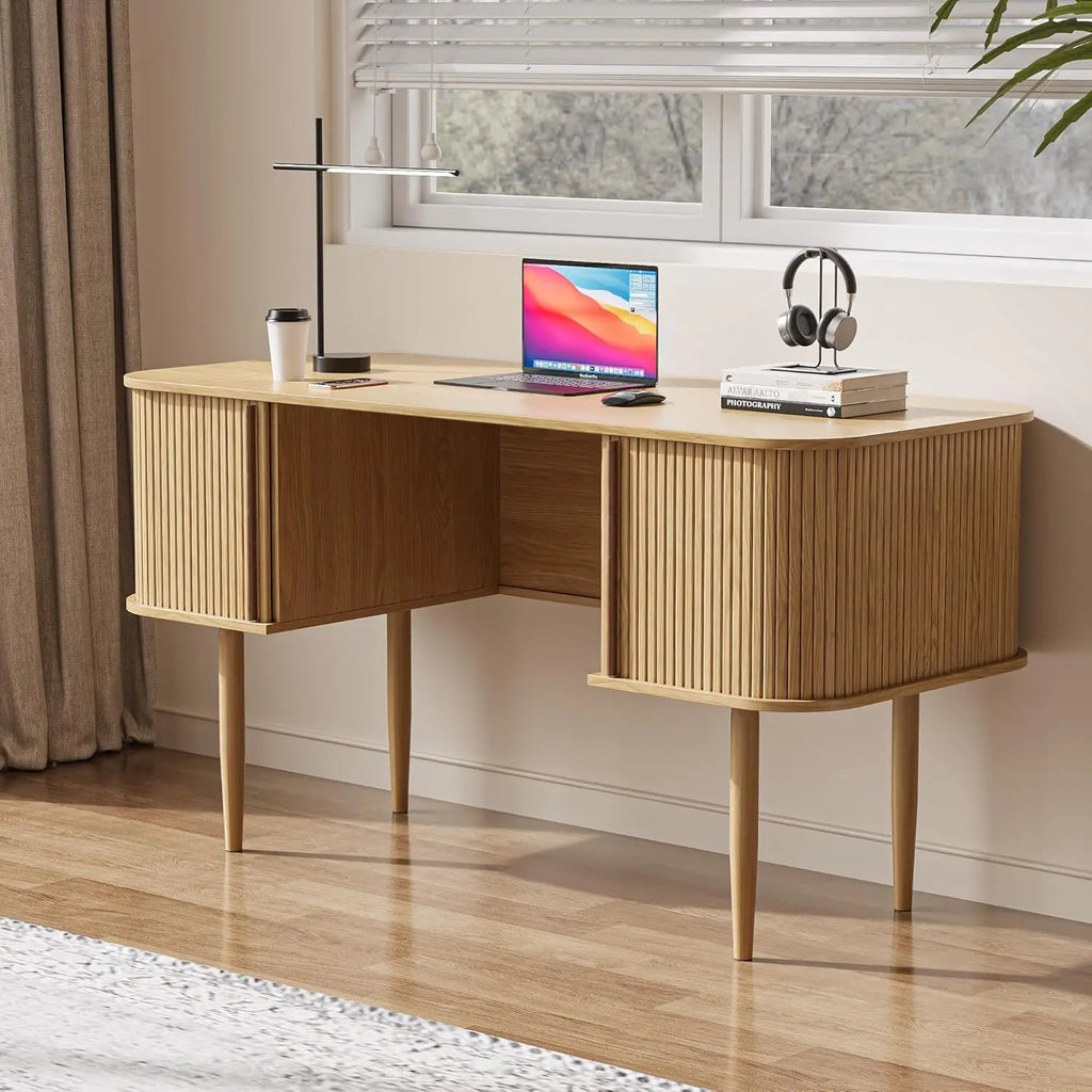 NEW 55" Modern Writing Desk , Wood Home Office Desk , Computer Desk for Home Office, Living Room, Home Study Table