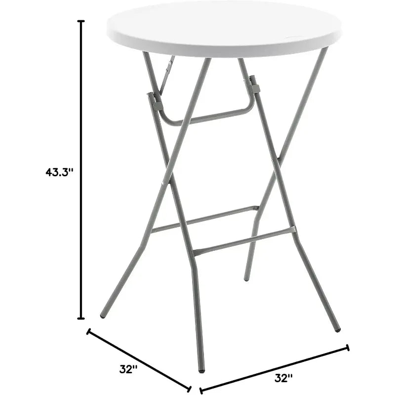 White Granite Plastic Folding Bar Height Table for Commercial, Banquet, Card, and Dining Use