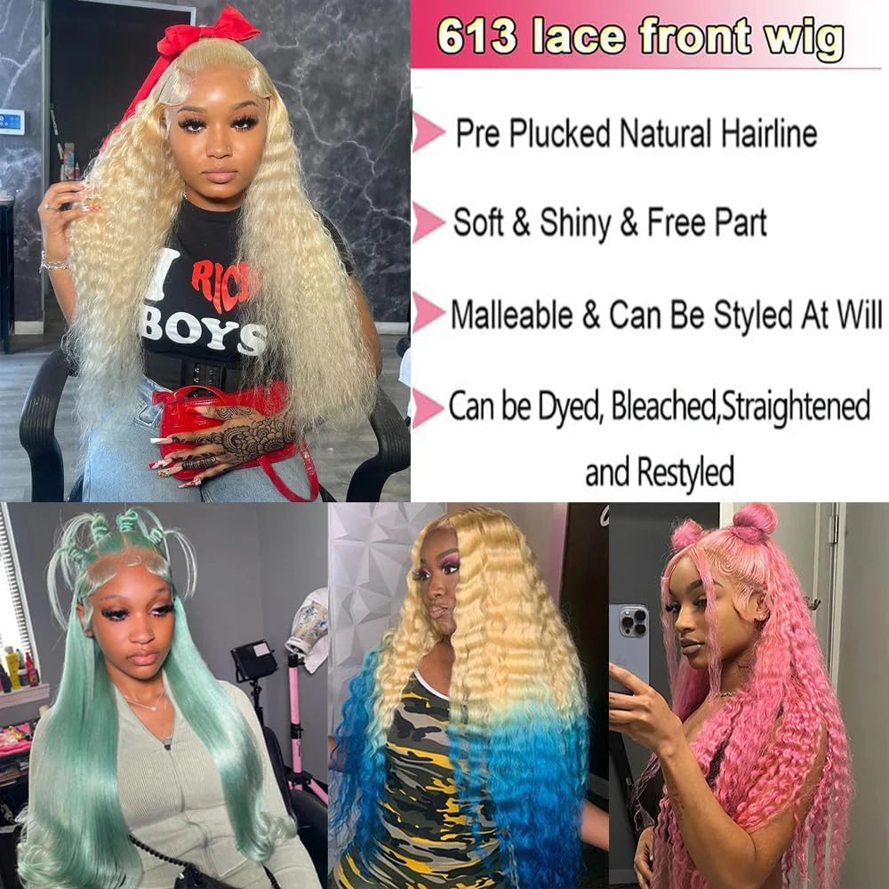 Deep Wave BOB Wig Human Hair 13x4 HD Curly Lace Front Wigs Human Hair Pre Plucked Wear And Go Glueless Short Curly Frontal BOB