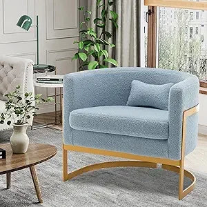 Upholstered Velvet Accent Barrel Arm Chair