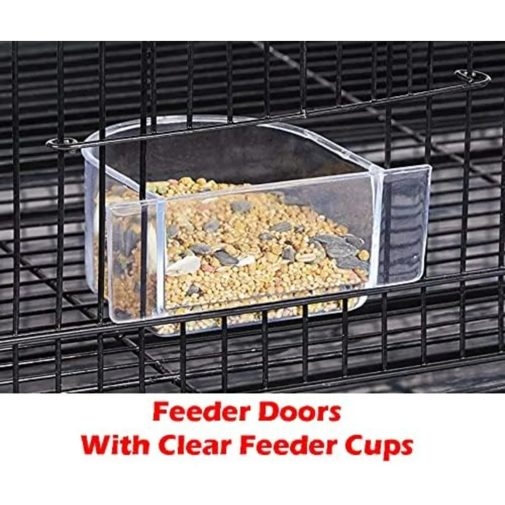 Aviary Breeding Cage for Finches, Parakeets, and Other Small Birds - 24 x 16 x 16 High in Black