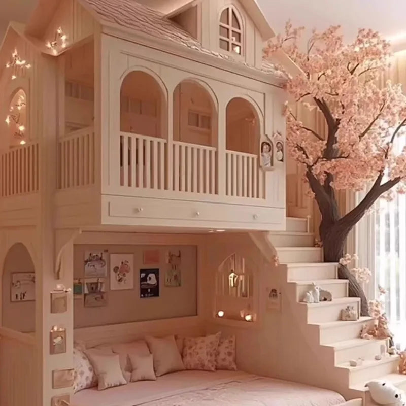 Simple Guard Rails Kids Beds/ Double Decker/ Safety Custom Design Children Beds/ Princess Modern