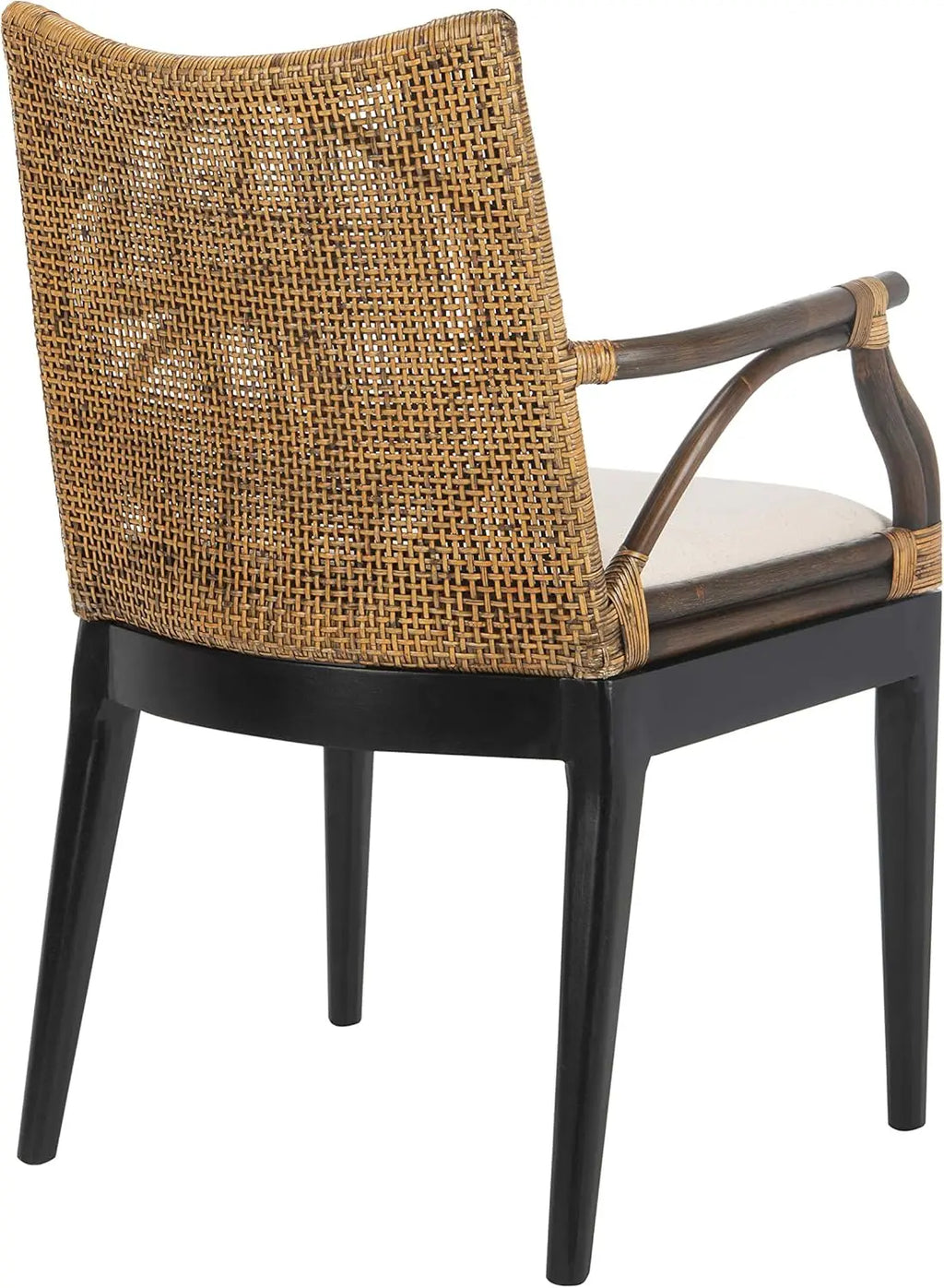 Rattan Tropical Woven Arm Chair, Brown/Black