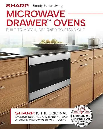 Microwave Drawer Oven, 24-inch, 1.2 Cubic Feet, 950 Watt, Concealed Control Panel with Digital LCD Display, Stainless Steel