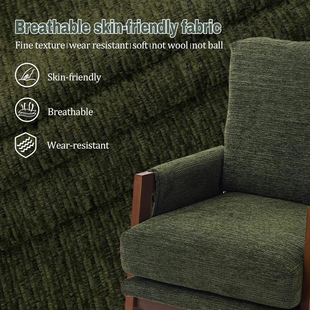 Modern Accent Chairs Set of 2 for Living Room Mid Century Arm Chairs Upholstered Bedroom Chairs Comfy Lounge Chairs