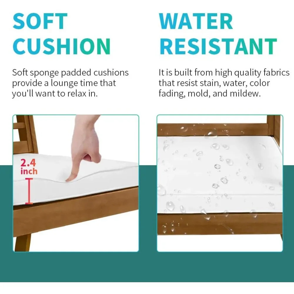 3-Piece Acacia Wood Patio Bistro Set Patio Furniture Outdoor Chat Conversation Table Chair Set Outdoor Wood Chat Set