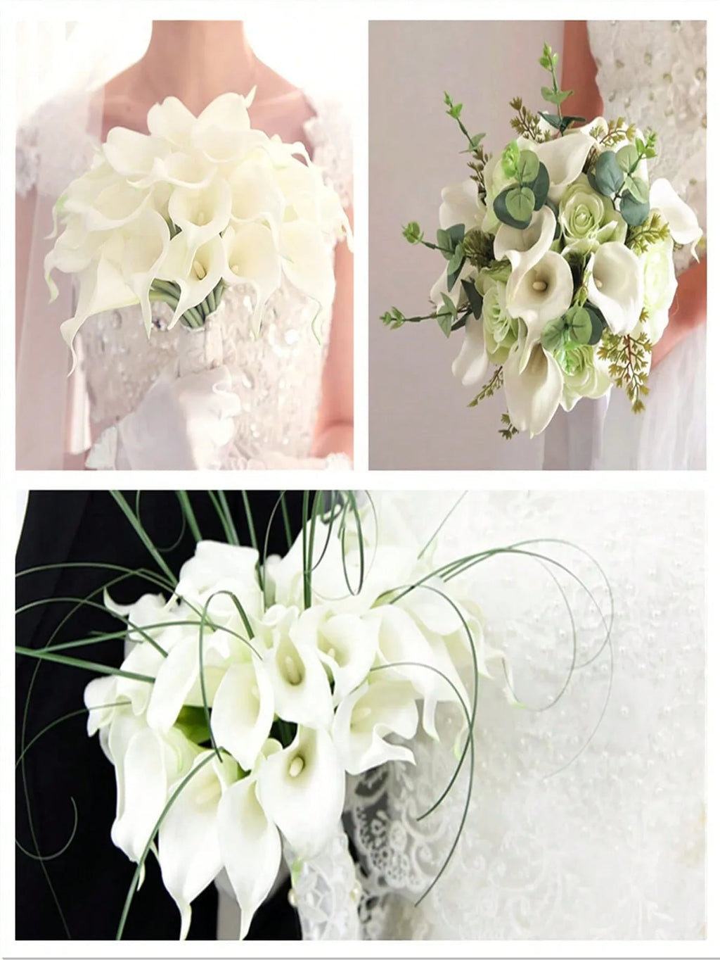 Real Touch Calla Lily Artificial Flowers, Flower Arrangement In Vase Home Decorations/ DIY Wedding Bouquet , Party Wedding Decorations