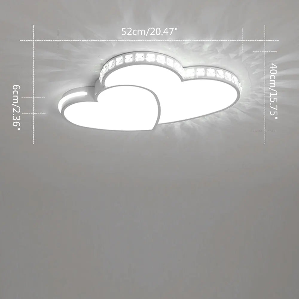 Modern Heart Shaped Ceiling Lights/ Crystal LED Flush Mount Lamp/ Children's Room/ Living Room/ Bedroom Lamp Fixture