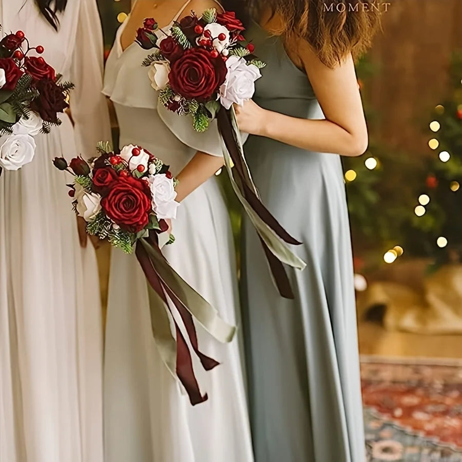25pcs Artificial Flowers, Fake Flowers Roses W/Stem For DIY Wedding Bouquets/ Centerpieces Arrangements/ Party Home Decorations