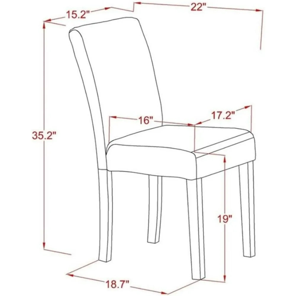 5-Piece Dining Set with Round Pedestal Table and Four Coffee Linen Chairs