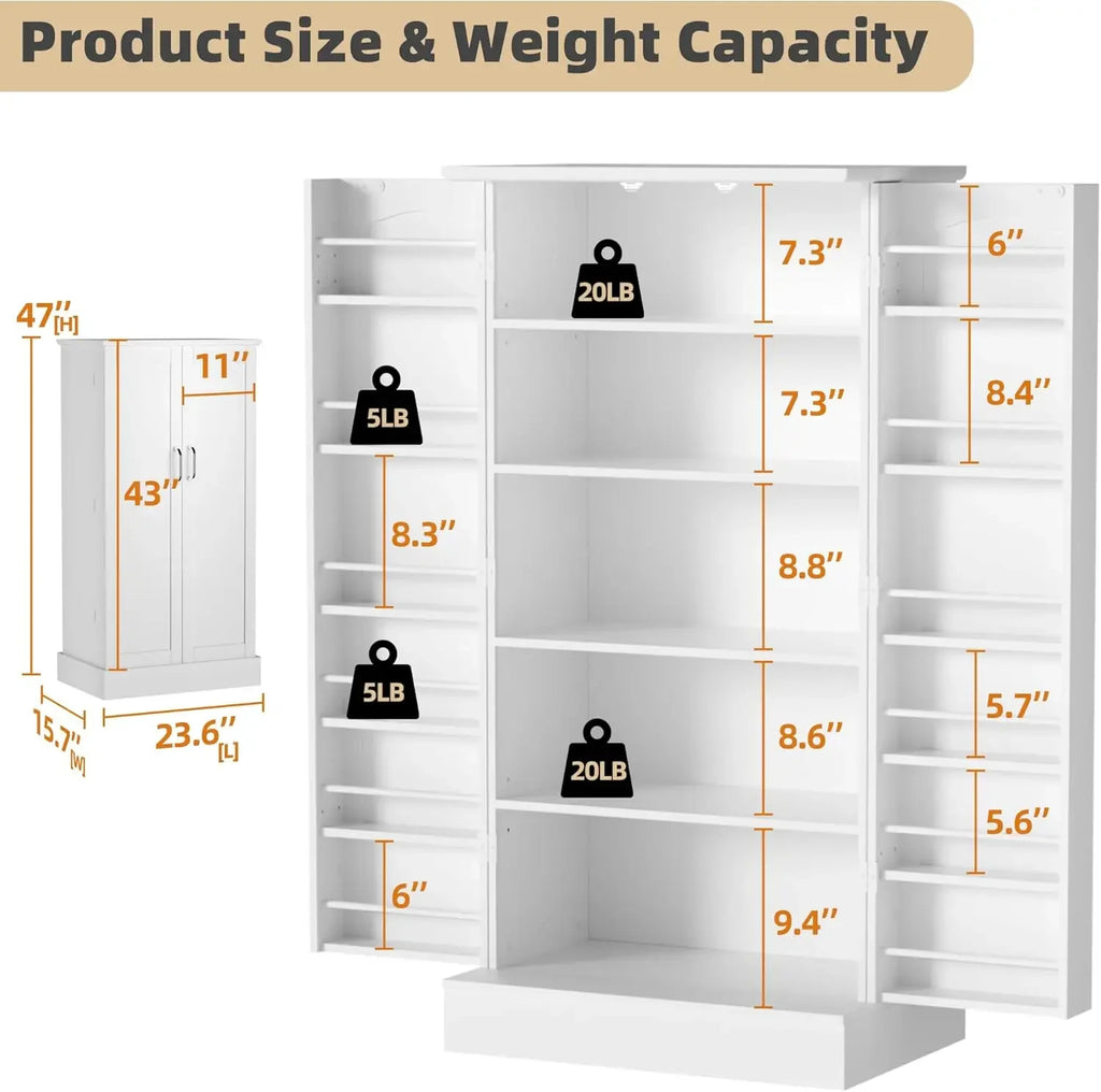 Kitchen Pantry Cabinet, Pantry Storage Cabinet with Adjustable Shelves and Drawer, Sideboard Buffet Cupboards/ Storage Shelf