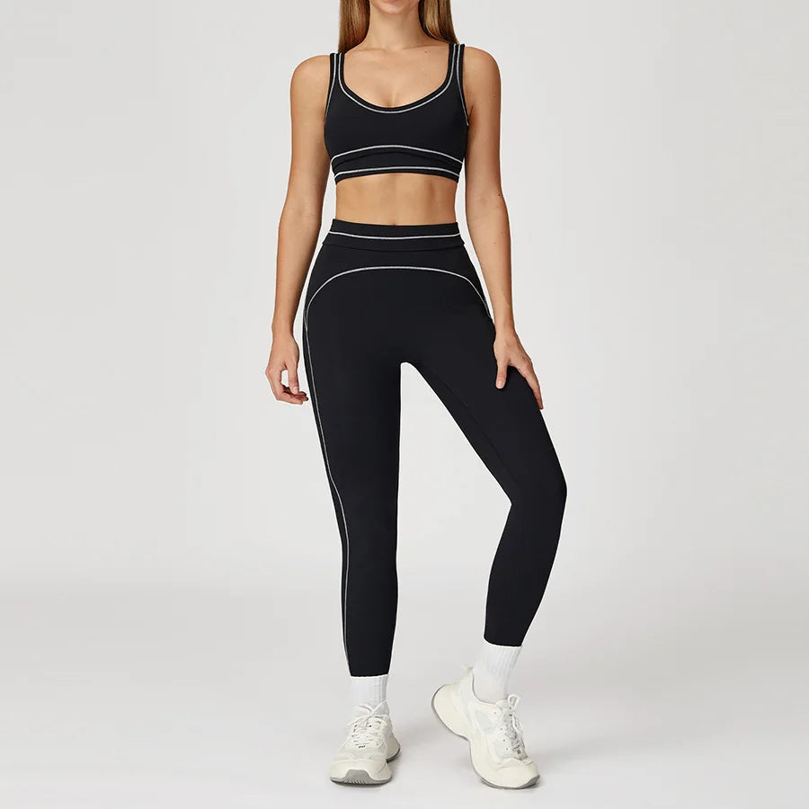 2 Piece Yoga Clothes Women Tracksuit Tracksuit Athletic Wear Fitness Suit Gym Workout Push Up Clothes Sports Bra Leggings Suit