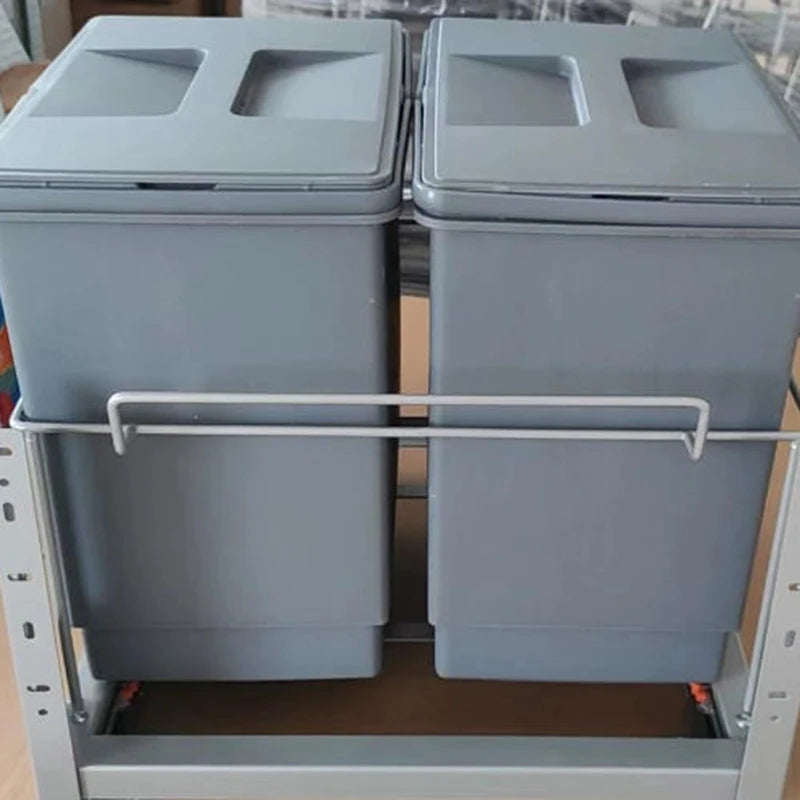 Kitchen Basket Hidden Recessed Trash Can with Lid,  Big Compartment Waste Bins,  Sink- Sorting Kitchen Storage Accessories