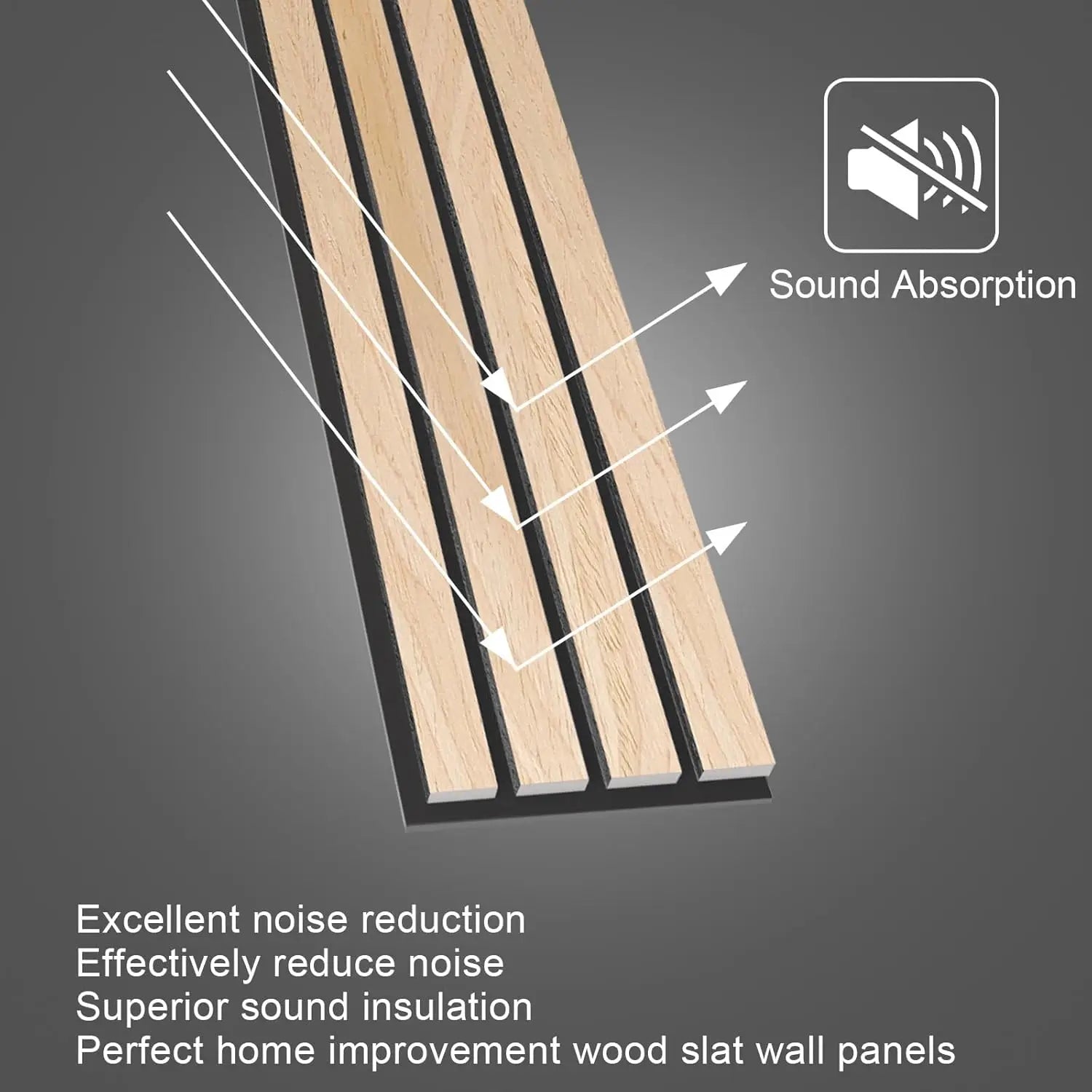 Wood Wall Panels, 9 Feet Acoustic Slat Wall Panels, Decorative Slat Wall Paneling, Natural Oak, 6-Piece