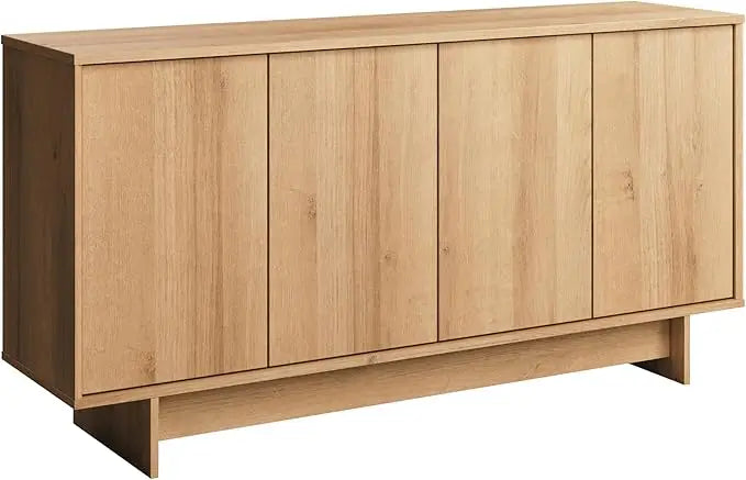 Elegant Natural Oak Sideboard: Versatile Storage Cabinet for Living Spaces, Kitchen, and Entryways