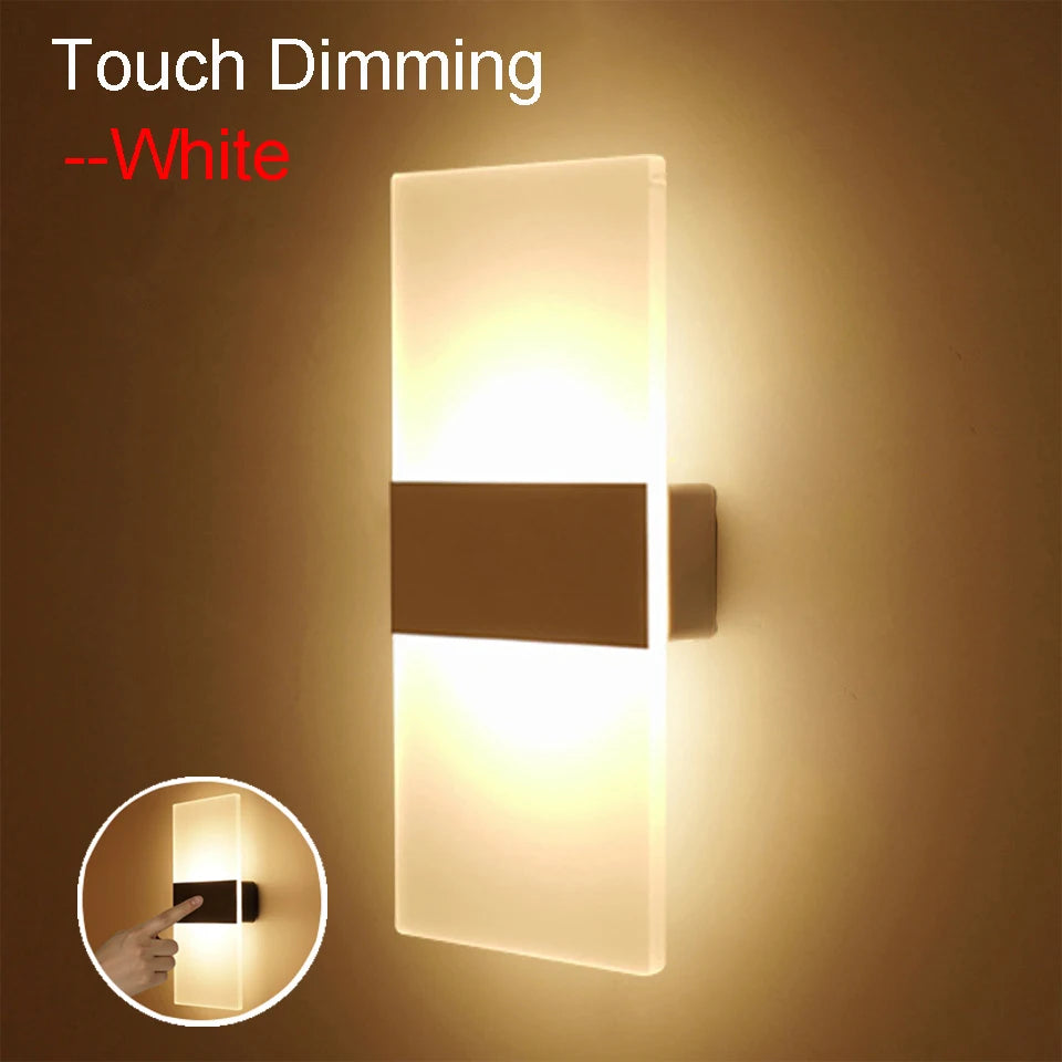 USB Recharge Wall Lamp/ Touch Motion/ Sensor Switch/ Indoor Acrylic Night/ Lights Bedroom/ Bedside/ Wall Sconce/ Nordic LED Wall Light