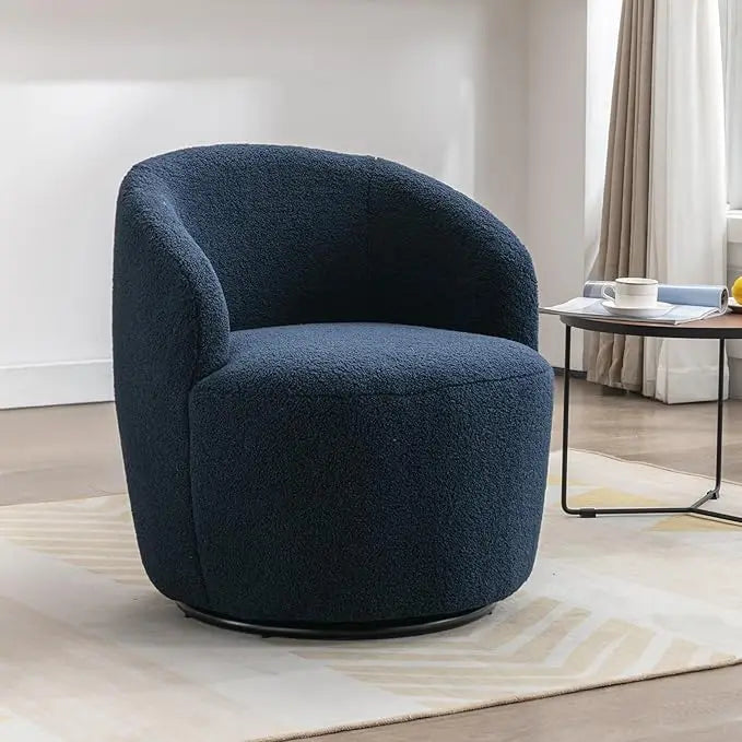 Swivel Barrel Chair, 360° Small Single Sofa Armchair Comfy