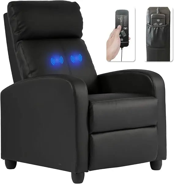 Recliner Chair for Living Room Massage Reading Sofa Home Theater Seating Modern Reclining Easy Lounge with PU Leather Padded Sea