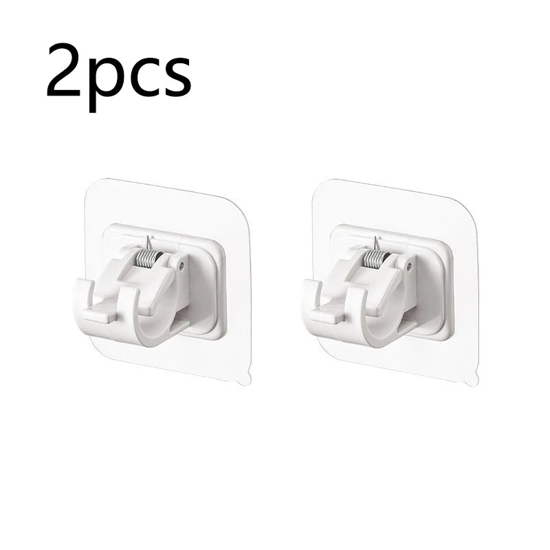 Set of 2/4/8 Self Adhesive Hooks Punch-Free Curtain Rod Clip/ Hook Window Curtains /Wall Hanging Holder/ Household Clamp/ Fixed Clip