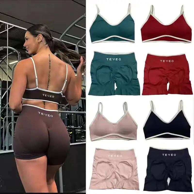 TEVEO – Short Yoga for Women, Pants with Elastic, Fitness, Cycling, Body Building, Leggings for Yoga