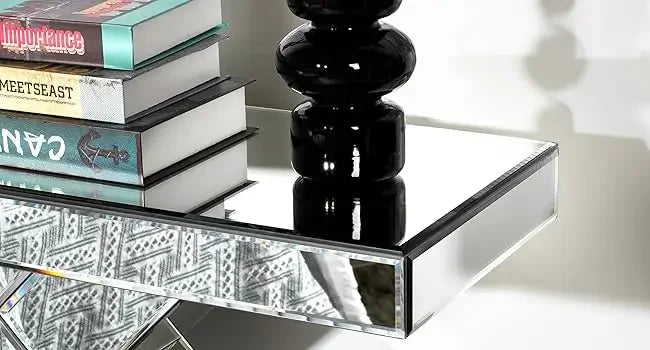 47.2'' Console Table Mirrored  with Diamond Shaped Long Accent Narrow Table/ Sofa Table Foyer Table
