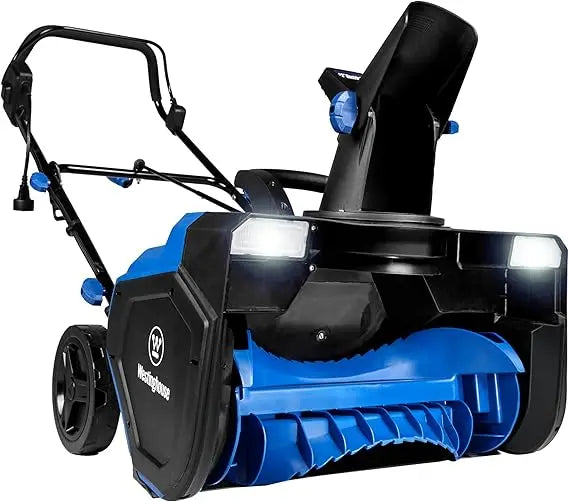 WSnow23 23-Inch Corded Snow Thrower with Dual LED Lights, 1800W Motor, and 25-Foot Snow Throwing Distance