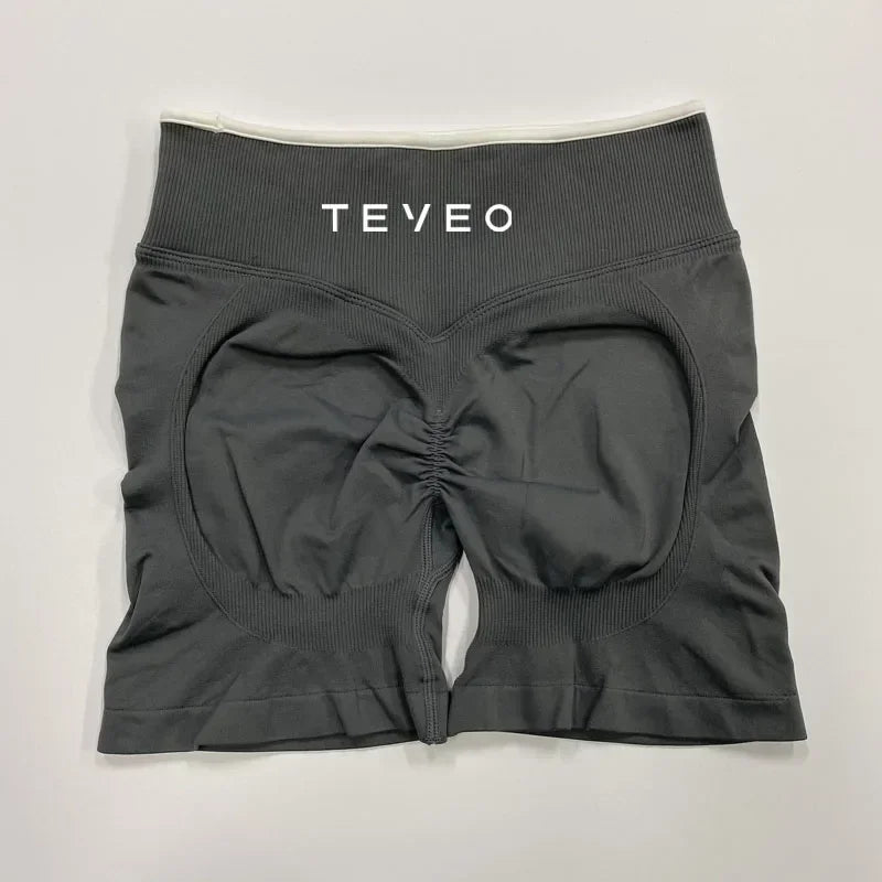 TEVEO – Short Yoga for Women, Pants with Elastic, Fitness, Cycling, Body Building, Leggings for Yoga