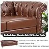 84" Leather Chesterfield Sofas and Chair for Living Room Furniture Sets